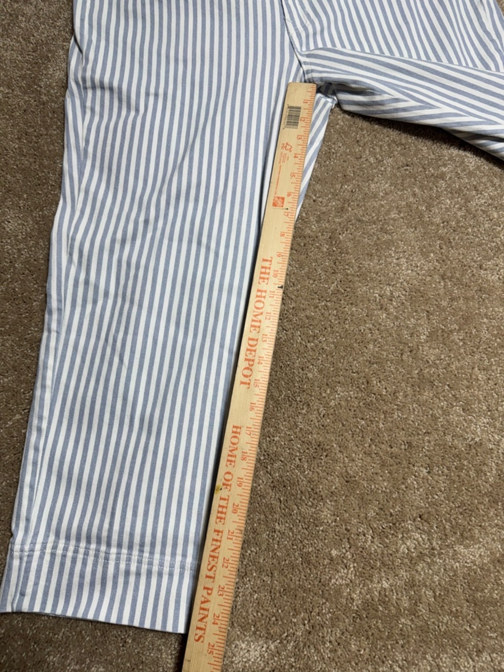 Coldwater Creek Blue and White Striped Cropped Chinos - Picture 5 of 7